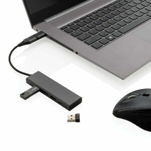 Terra RCS perdirbtas aliuminio USB šakotuvas su 3 USB prievadais