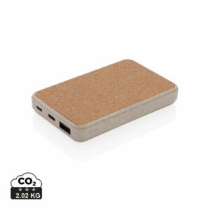 Natūralus kišeninis įkroviklis iš kamščio ir kviečių 5000 mAh