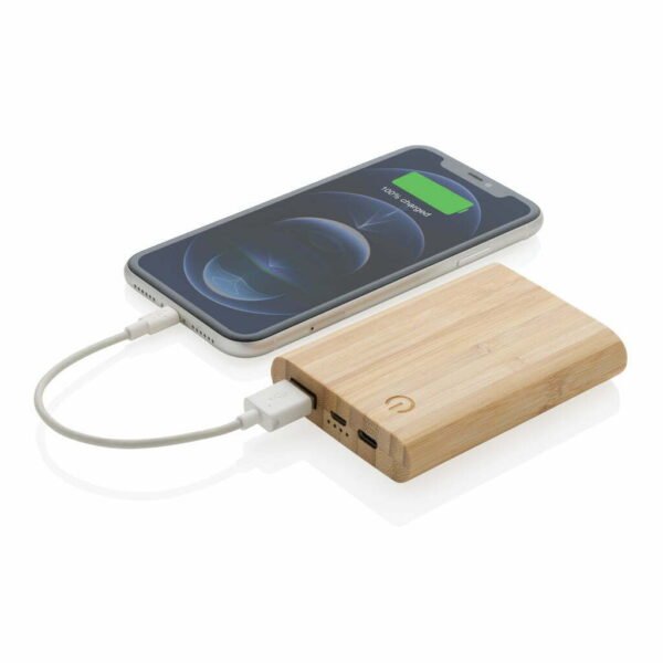 FSC® sertifikuoto bambuko išorinis įkroviklis 5 000 mAh - Image 3