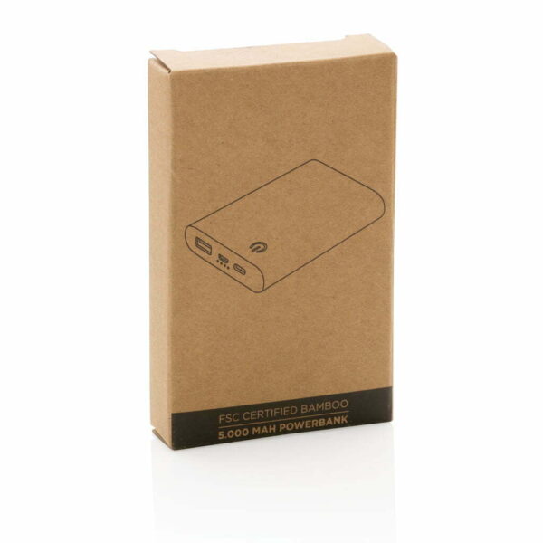 FSC® sertifikuoto bambuko išorinis įkroviklis 5 000 mAh - Image 13