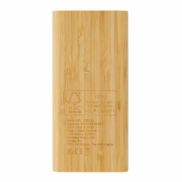 FSC® sertifikuoto bambuko belaidis įkroviklis 8 000 mAh - Image 6