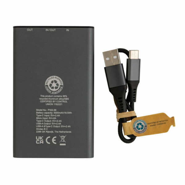 Terra RCS perdirbto aliuminio išorinis įkroviklis 5 000 mAh - Image 6