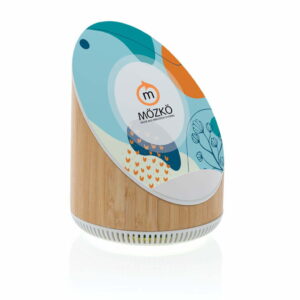 Ovate bambukinė 5W kolonėlė su 15W belaidžiu įkrovikliu