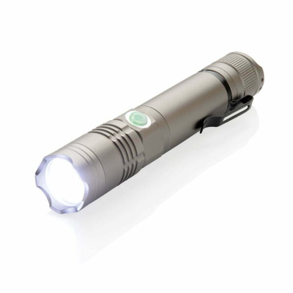 Įkraunamas 3W LED žibintuvėlis su USB įkrovimu