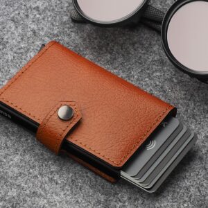 RFID odinė piniginė su dėklu kortelėms