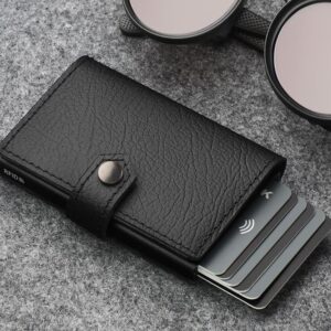 RFID odinė piniginė su dėklu kortelėms