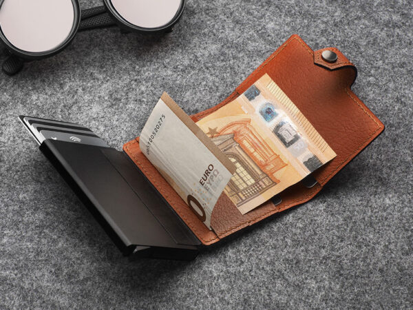 RFID odinė piniginė su dėklu kortelėms - Image 11