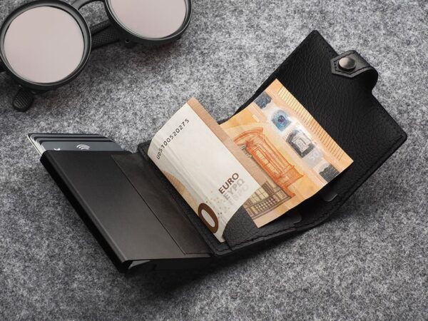RFID odinė piniginė su dėklu kortelėms - Image 12