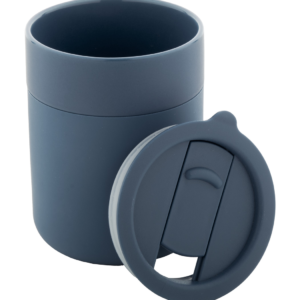 Silikonu dengtas keramikinis puodelis, 300 ml.