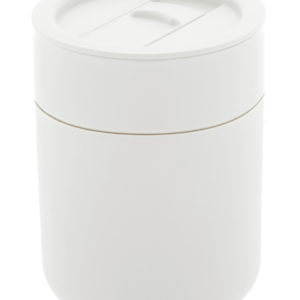 Silikonu dengtas keramikinis puodelis, 300 ml.