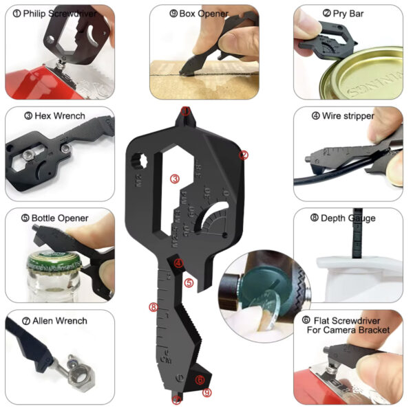20-in-1 Multifunction Key Tool: kompaktiškas universalumas kasdieniam naudojimui