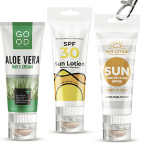 SPF30 ir lūpų balzamas su reklamine spauda