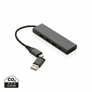 Terra RCS recycled aluminum hub with 3 USB ports